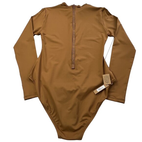 SKIMS Swim Long Sleeve One Piece Almond Large - Picture 3 of 14